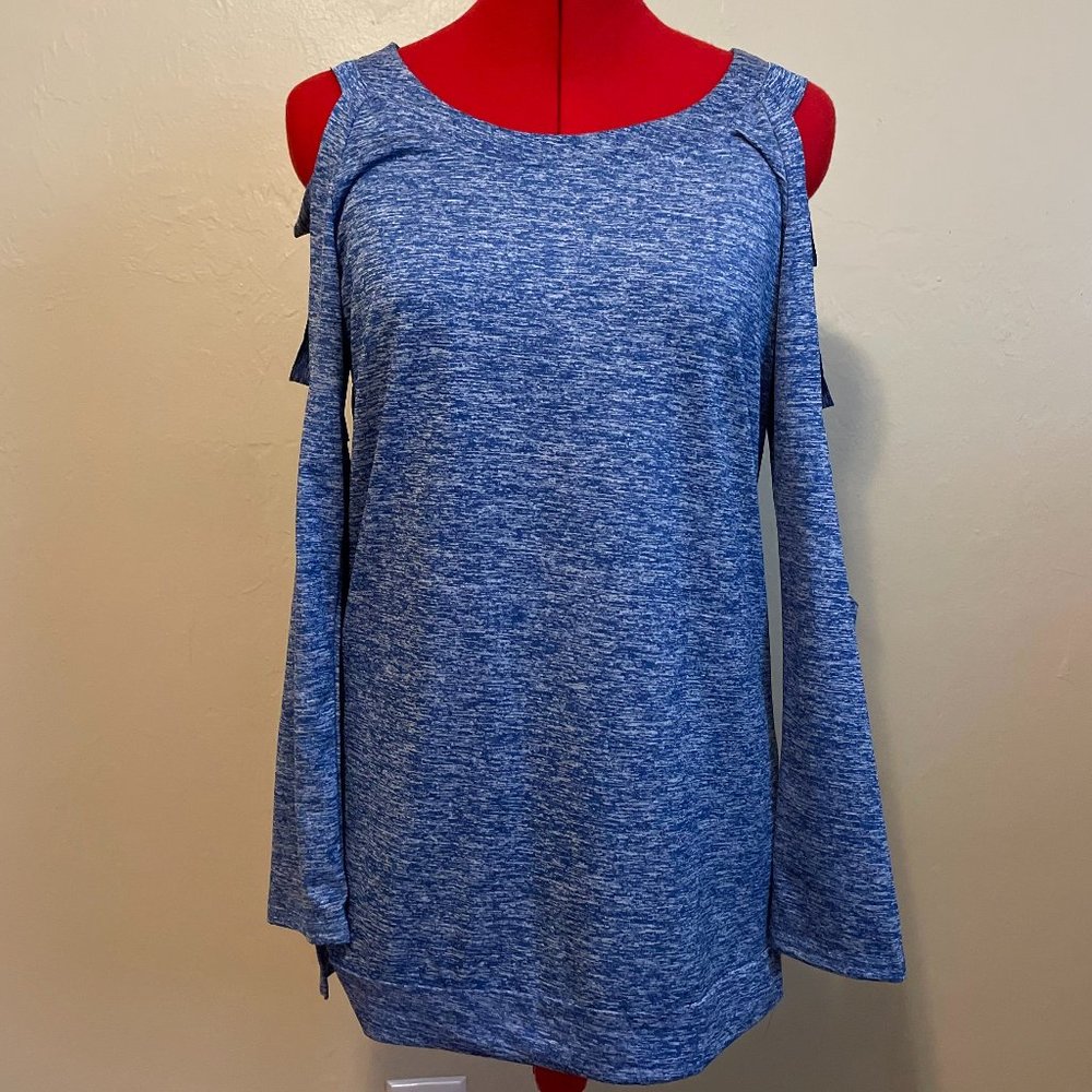 Blue Cut Sleeve Blouse